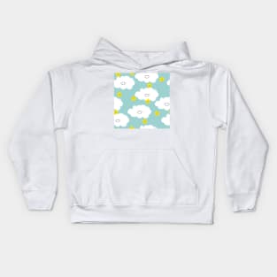Cute Hand Drawn Smiling Clound And Stars Vector Kids Hoodie